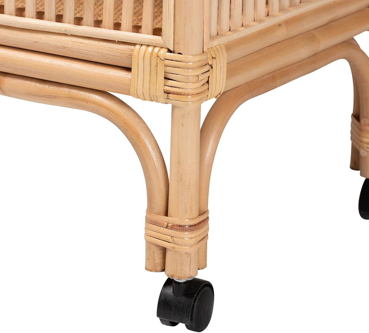 bali & pari Lombok Natural Rattan Wine Cart, 2-Tier