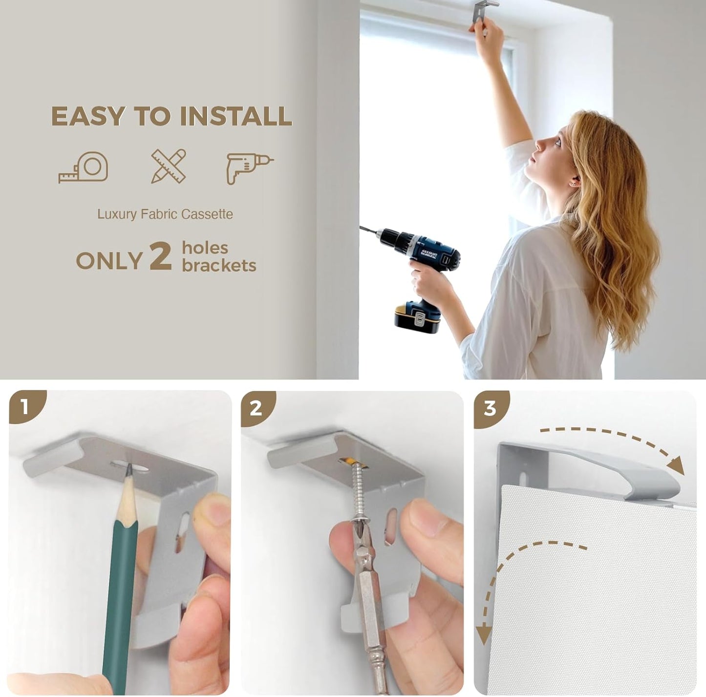 Motorized Blinds with Remote, 100% Blackout Smart Blinds, Automatic Shades for Windows, Electric Window Coverings, Compatible with Alexa Google and Homekit (Light Chaser-Perla Bianca BO)