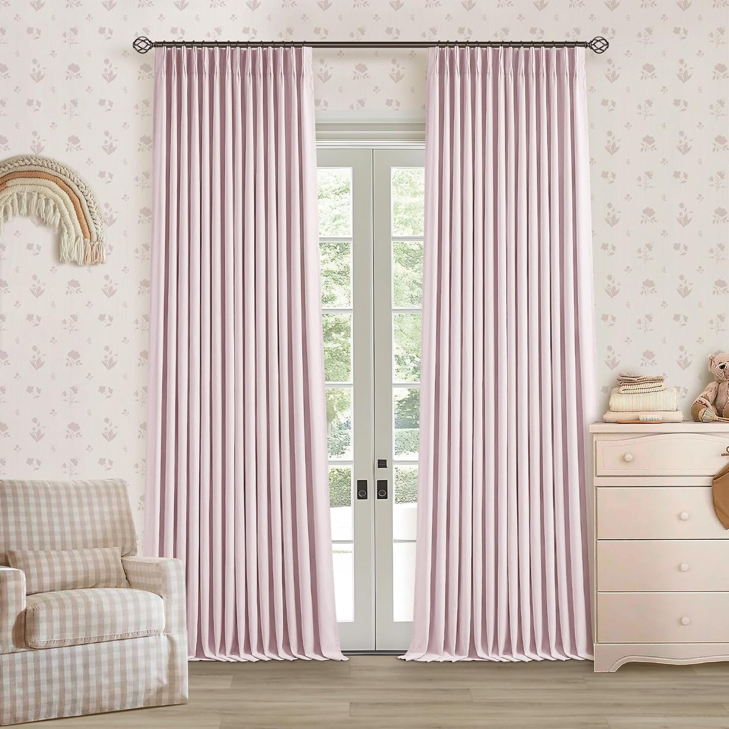 Beige Blackout Cafe Curtains 45 Inch Length 2 Panel Set Pinch Pleated Back Tab Linen Blend Black Out Short Curtains Boho Farmhouse Thermal Insulated Small Window Drapes for Bathroom Kitchen RV