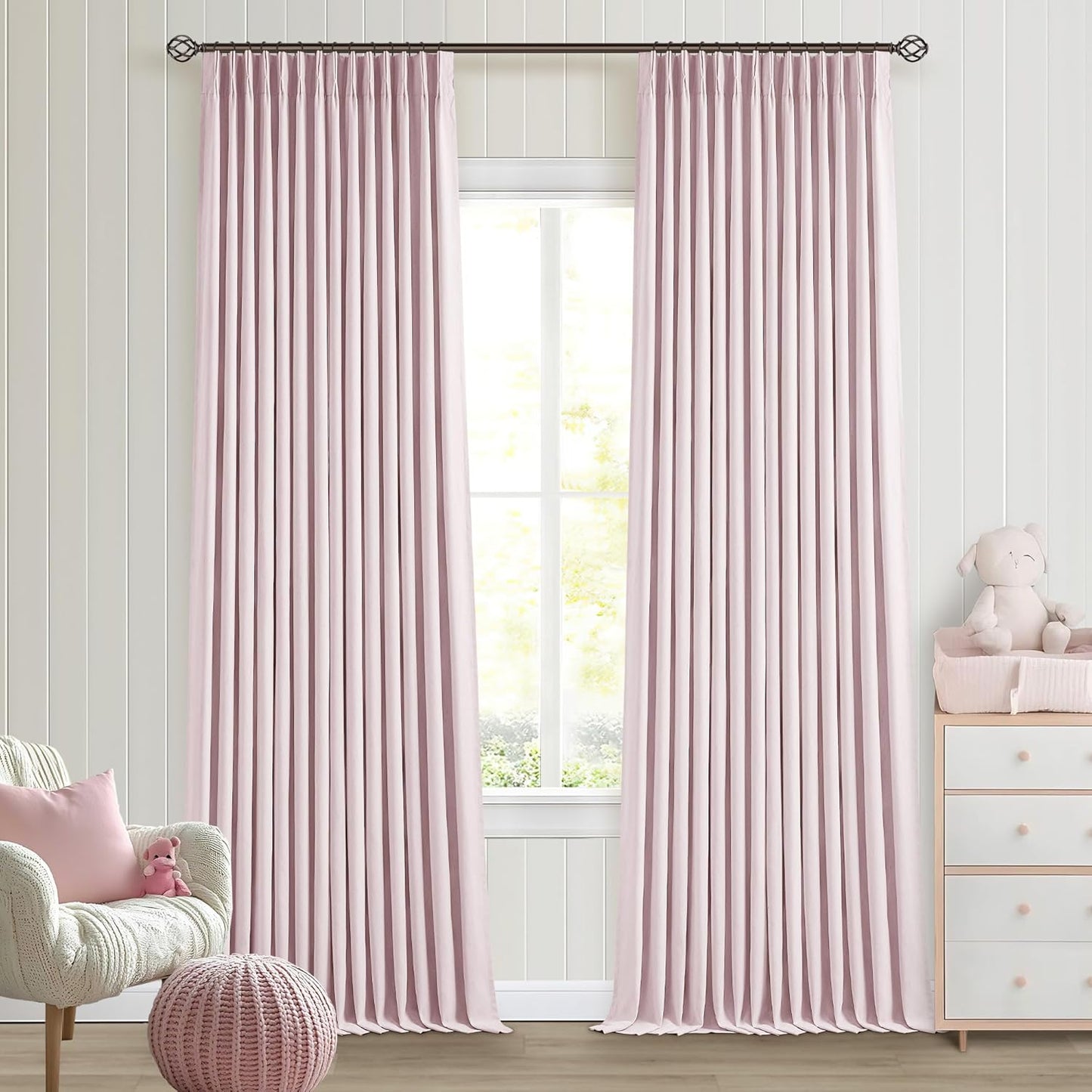 Beige Blackout Cafe Curtains 45 Inch Length 2 Panel Set Pinch Pleated Back Tab Linen Blend Black Out Short Curtains Boho Farmhouse Thermal Insulated Small Window Drapes for Bathroom Kitchen RV