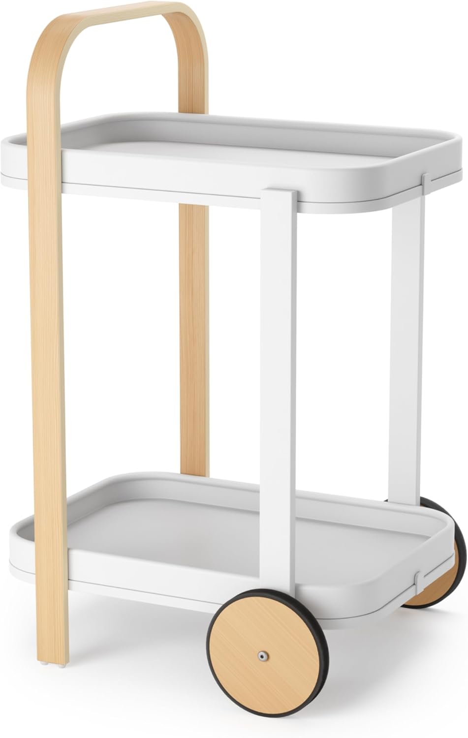 Umbra Bellwood Bar Cart, Serving Trolley, Side Table, Walnut/Black