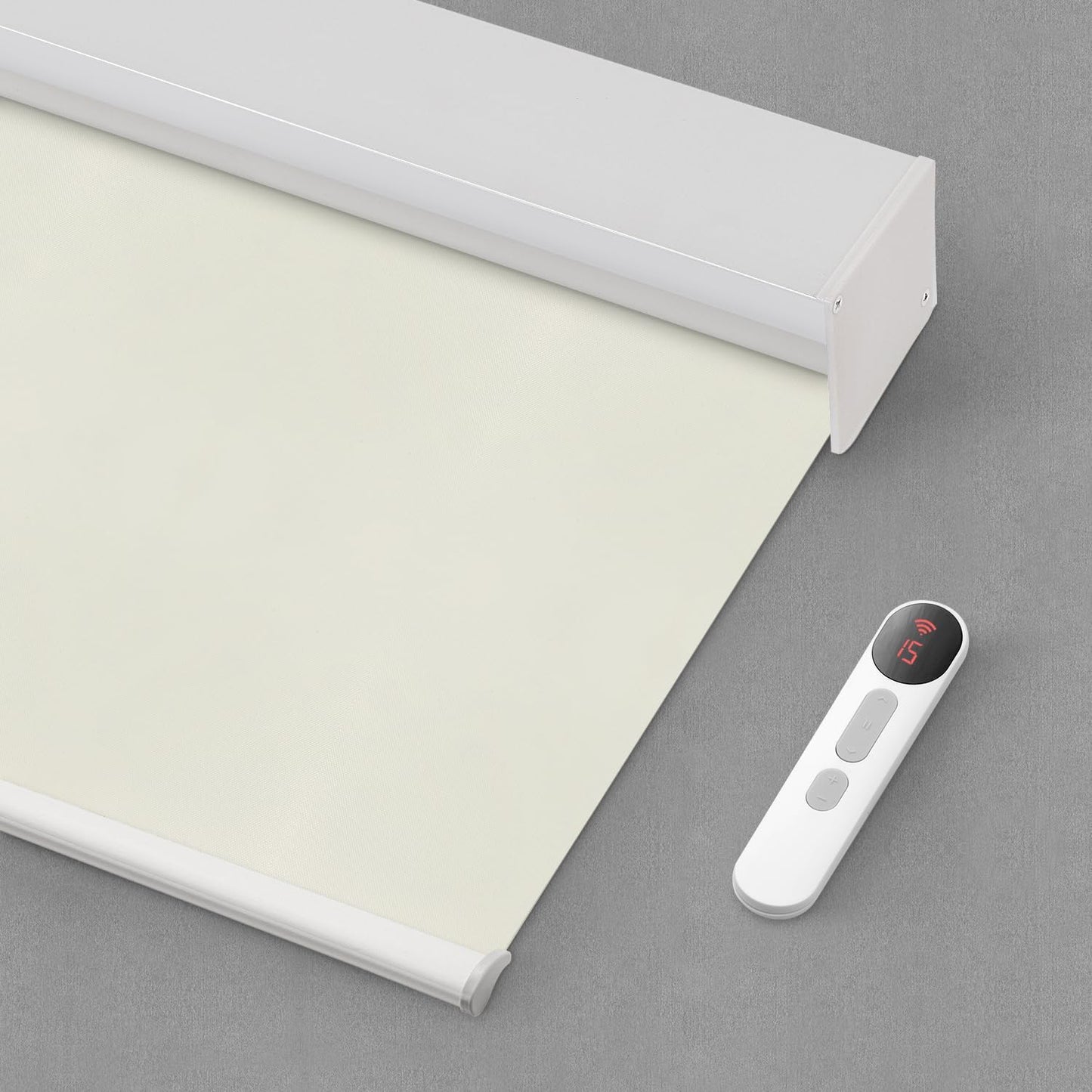 Bringnox Motorized Blinds with Remote,100% Blackout Smart Roller Blinds Compatible with Apple Homekit Google Home and Alexa Via HUB,and Customized(Linen Stone-01)