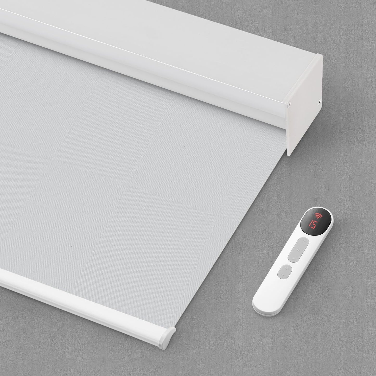 Bringnox Motorized Blinds with Remote,100% Blackout Smart Roller Blinds Compatible with Apple Homekit Google Home and Alexa Via HUB,and Customized(Linen Stone-01)