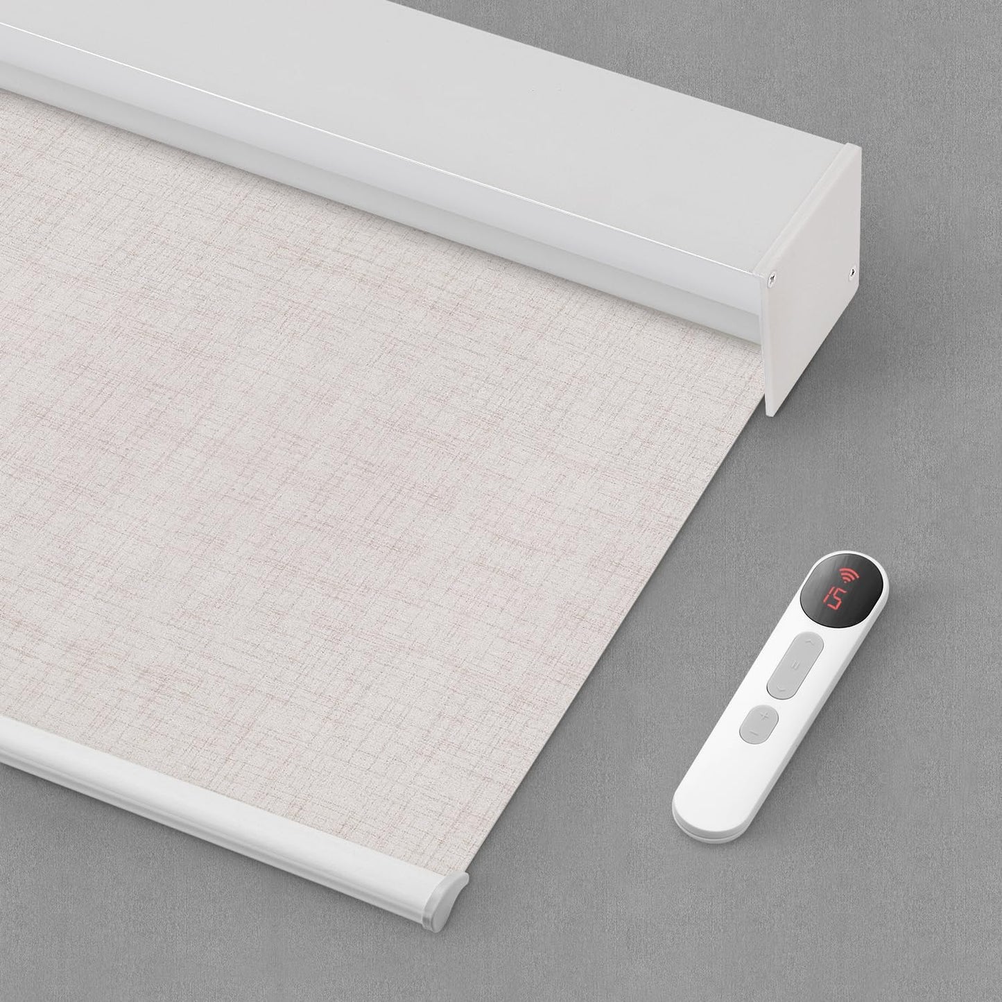 Bringnox Motorized Blinds with Remote,100% Blackout Smart Roller Blinds Compatible with Apple Homekit Google Home and Alexa Via HUB,and Customized(Linen Stone-01)