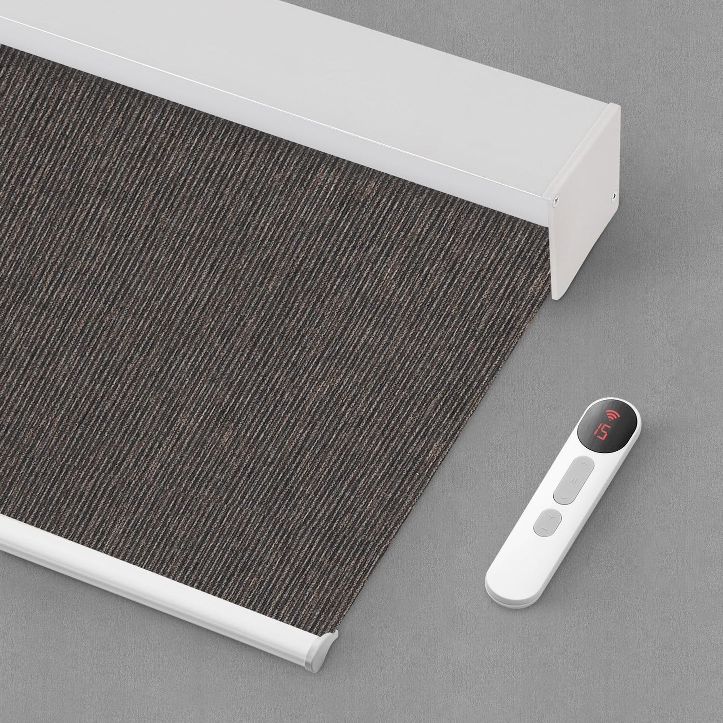 Bringnox Motorized Blinds with Remote,100% Blackout Smart Roller Blinds Compatible with Apple Homekit Google Home and Alexa Via HUB,and Customized(Linen Stone-01)