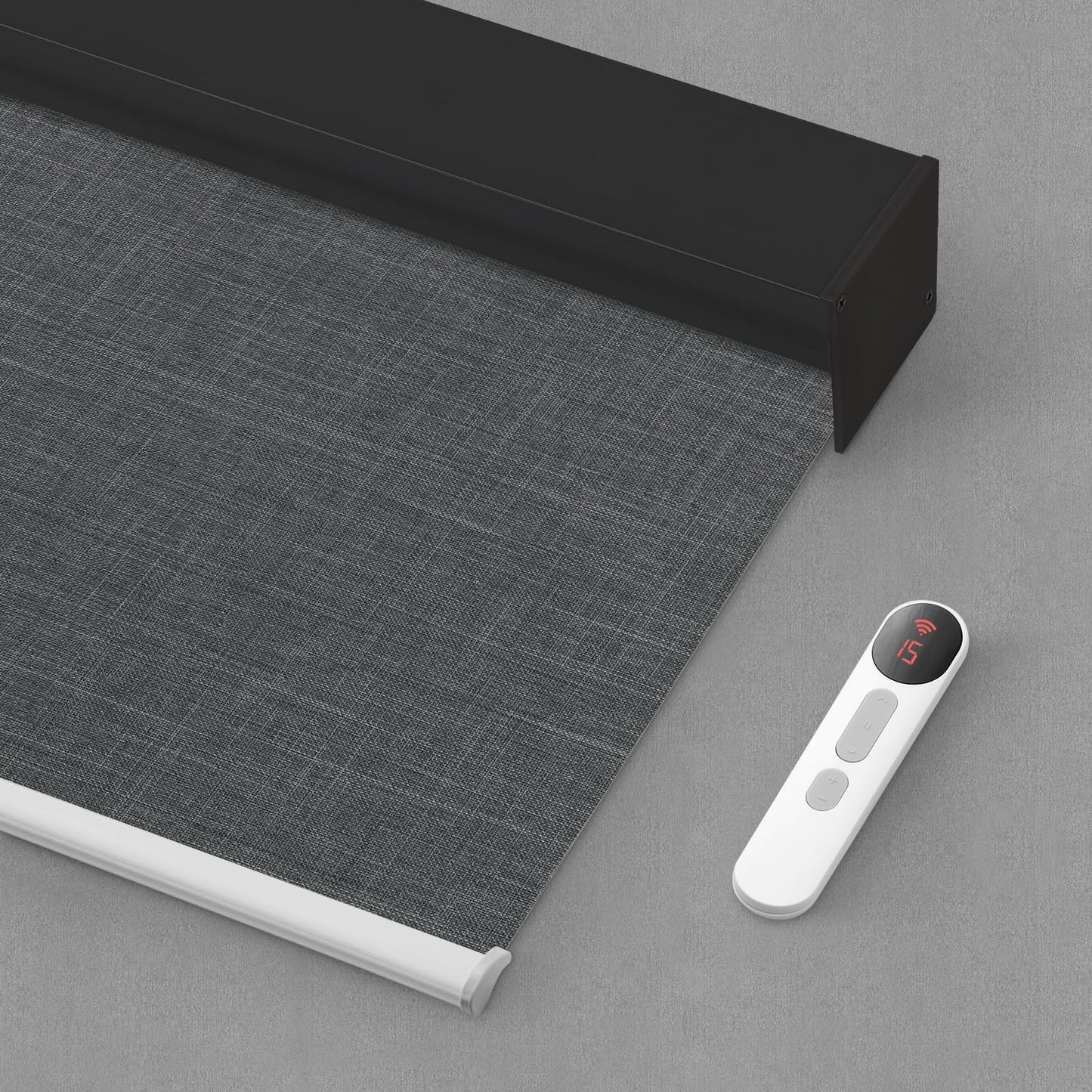 Bringnox Motorized Blinds with Remote,100% Blackout Smart Roller Blinds Compatible with Apple Homekit Google Home and Alexa Via HUB,and Customized(Linen Stone-01)