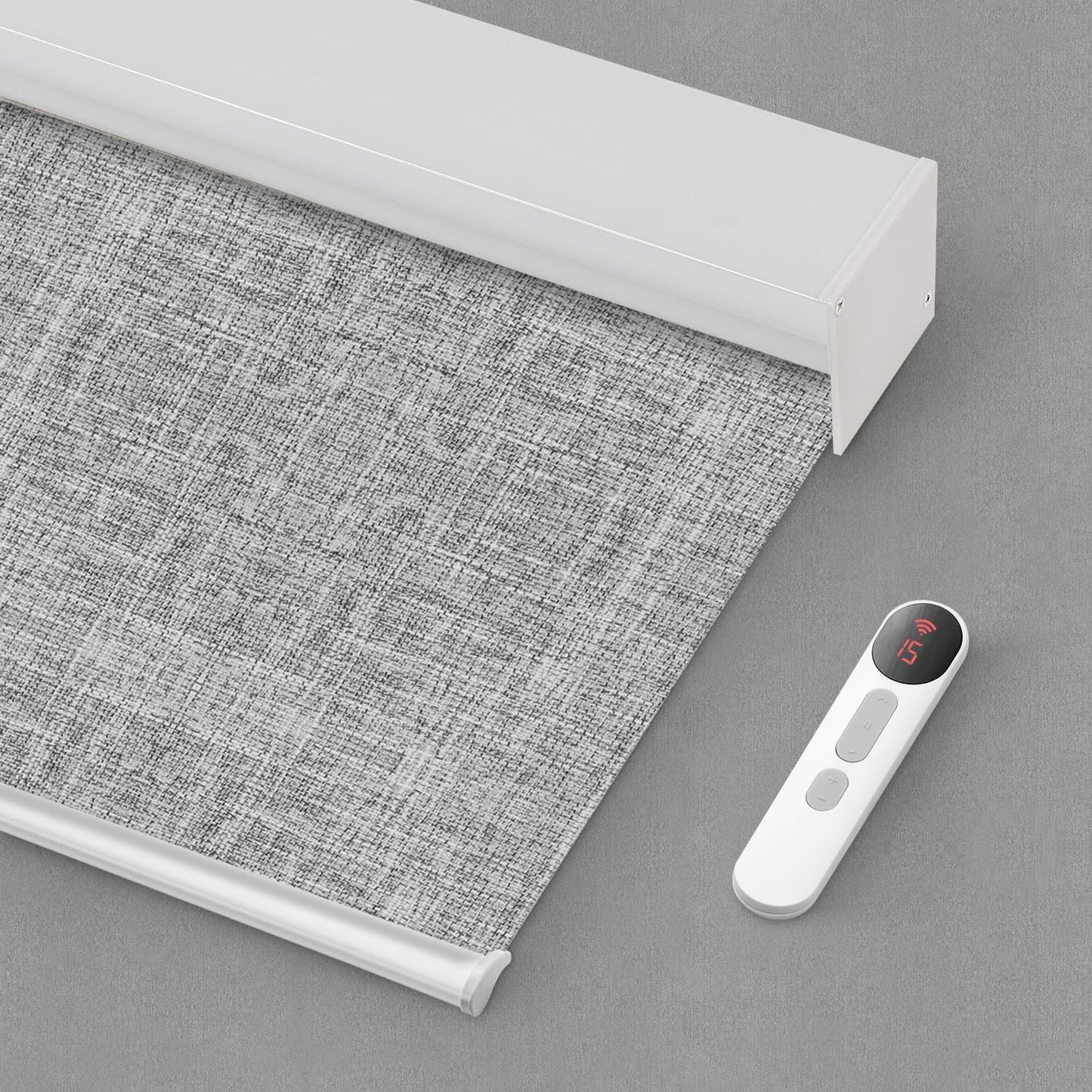 Bringnox Motorized Blinds with Remote,100% Blackout Smart Roller Blinds Compatible with Apple Homekit Google Home and Alexa Via HUB,and Customized(Linen Stone-01)