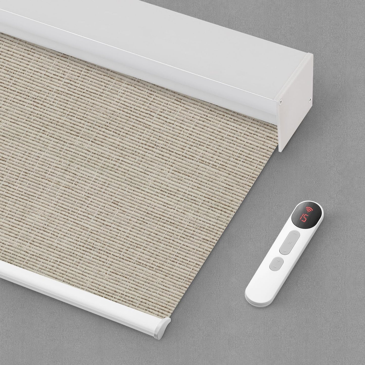Bringnox Motorized Blinds with Remote,100% Blackout Smart Roller Blinds Compatible with Apple Homekit Google Home and Alexa Via HUB,and Customized(Linen Stone-01)