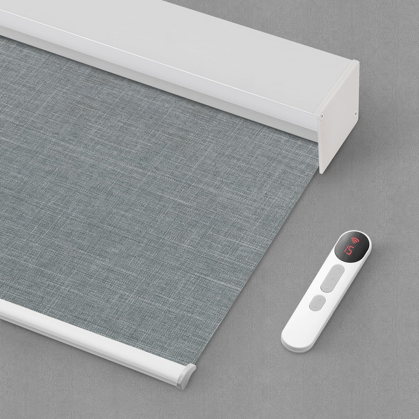 Bringnox Motorized Blinds with Remote,100% Blackout Smart Roller Blinds Compatible with Apple Homekit Google Home and Alexa Via HUB,and Customized(Linen Stone-01)