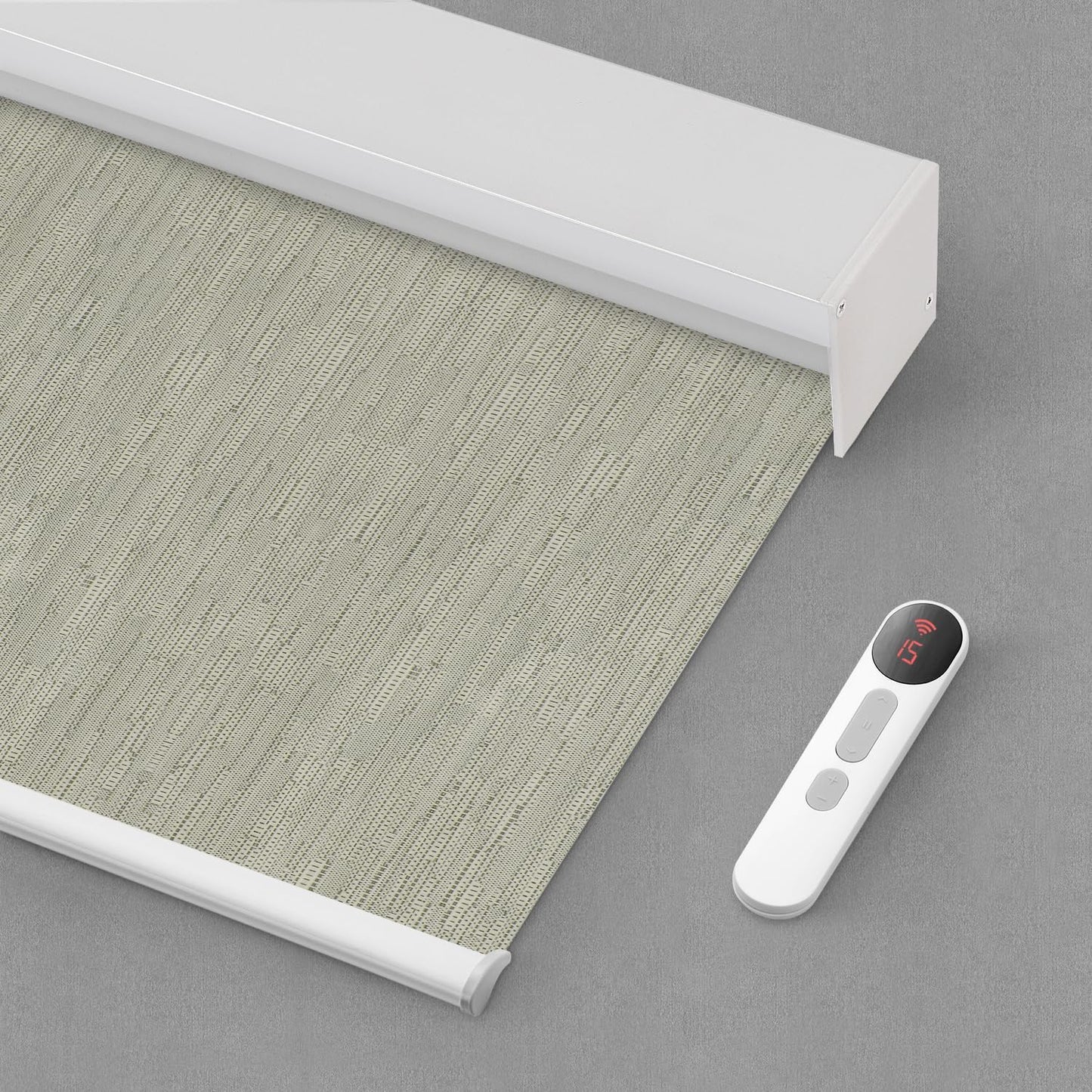 Bringnox Motorized Blinds with Remote,100% Blackout Smart Roller Blinds Compatible with Apple Homekit Google Home and Alexa Via HUB,and Customized(Linen Stone-01)