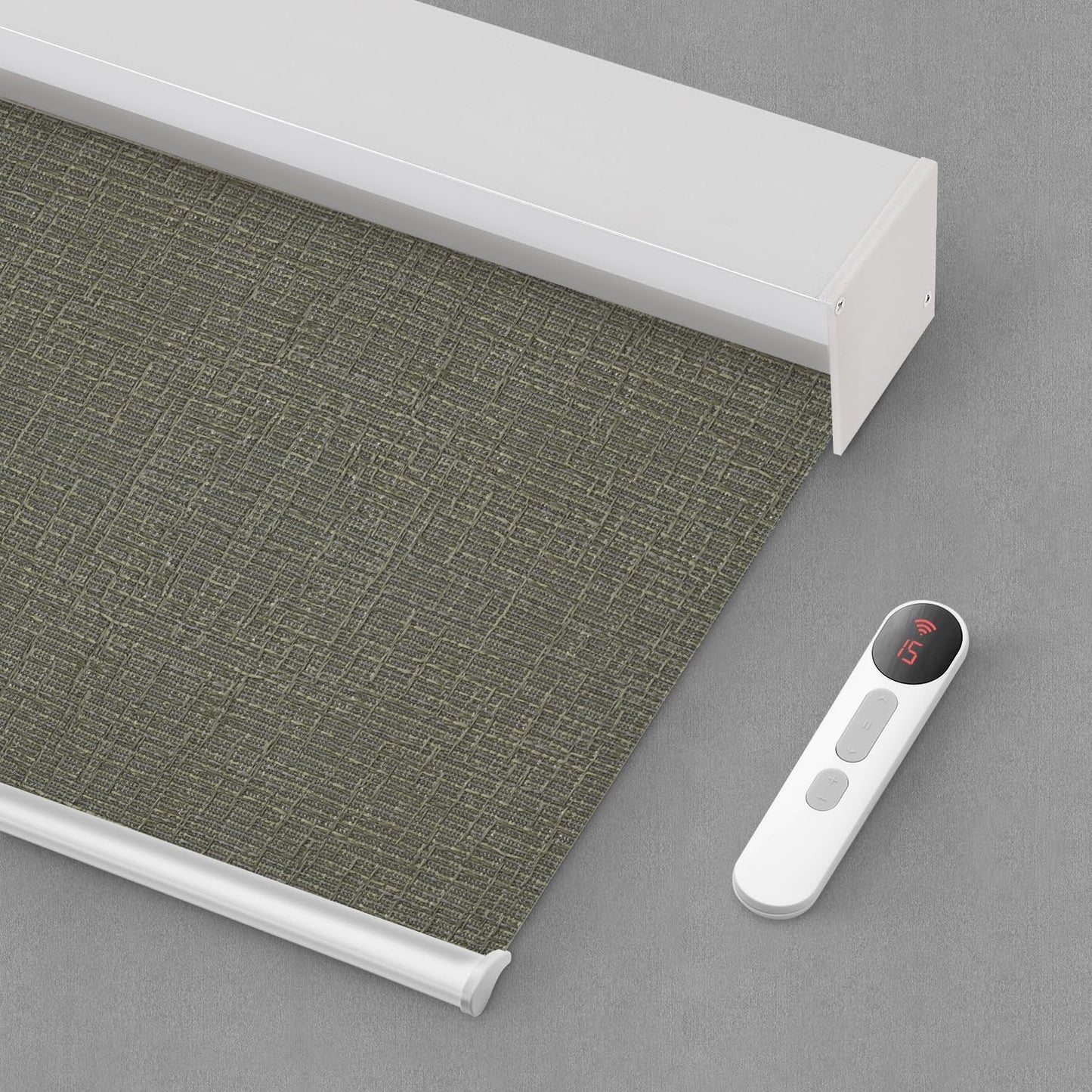 Bringnox Motorized Blinds with Remote,100% Blackout Smart Roller Blinds Compatible with Apple Homekit Google Home and Alexa Via HUB,and Customized(Linen Stone-01)